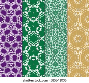 set of Seamless texture of floral ornament. Vector illustration. For the interior design, printing, web and textile