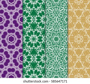 set of Seamless texture of floral ornament. Vector illustration. For the interior design, printing, web and textile