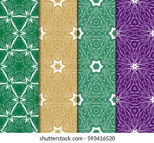 set of Seamless texture of floral ornament. Vector illustration. For the interior design, printing, web and textile