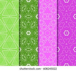 set of Seamless texture of floral ornament. Vector illustration. For the interior design, printing, web and textile