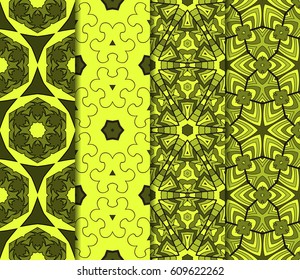 set of Seamless texture of floral ornament. Vector illustration. For the interior design, printing, web and textile