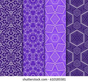 set of Seamless texture of floral ornament. Vector illustration. For the interior design, printing, web and textile