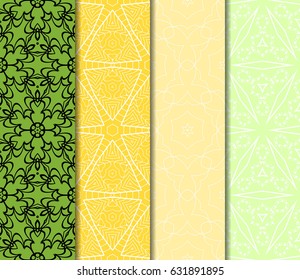 set of Seamless texture of floral ornament. Vector illustration. For the interior design, printing, web and textile