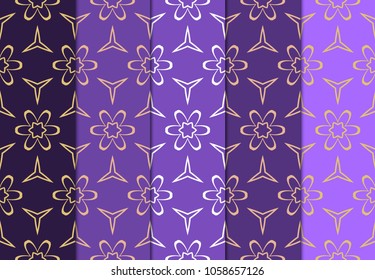 set of Seamless texture of modern ornament. Vector illustration. For the interior design, printing, web and textile