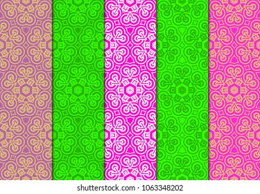 set of Seamless texture of modern ornament. Vector illustration. For the interior design, printing, web and textile