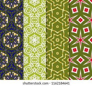 Set of Seamless texture on color background. Element for design. Geometric pattern. Vector illustration.