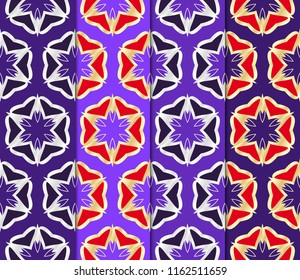 Set of Seamless texture on color background. Element for design. Geometric pattern. Vector illustration