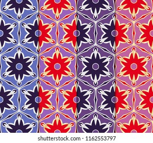 Set of Seamless texture on color background. Element for design. Geometric pattern. Vector illustration
