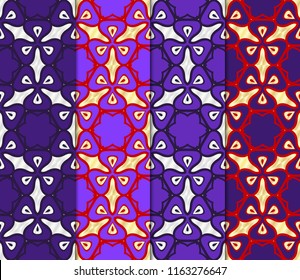 Set of Seamless texture on color background. Element for design. Geometric pattern. Vector illustration