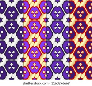 Set of Seamless texture on color background. Element for design. Geometric pattern. Vector illustration