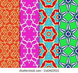 Set of Seamless texture on color background. Element for design. Geometric pattern. Vector illustration.