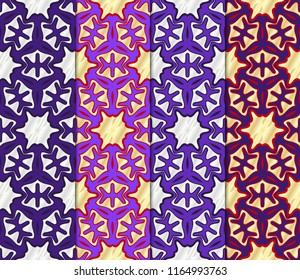 Set of Seamless texture on color background. Element for design. Geometric pattern. Vector illustration