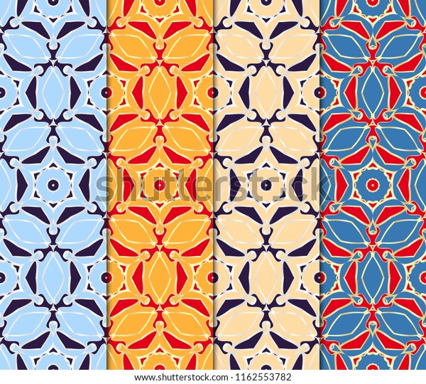 Set Seamless Texture On Color Background Stock Vector (Royalty Free ...