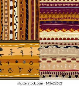 Set of seamless textures of African