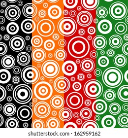 Set of seamless textures with concentric circles. Abstract vector illustration.