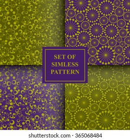 Set of seamless textures "Gold and purple"