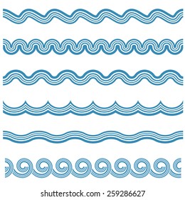Conjunto de texturas sin fisuras con una imagen simbólica de ondas