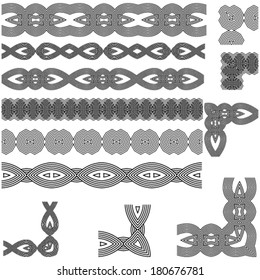Set of seamless (tile, pattern) line (borders). Patterns frames.