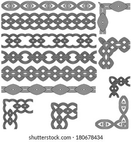 Set of seamless (tile, pattern) line (borders). Patterns frames.