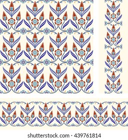 set of seamless turkish colorful pattern. Endless pattern can be used for ceramic tile, wallpaper, linoleum, textile, web page background.