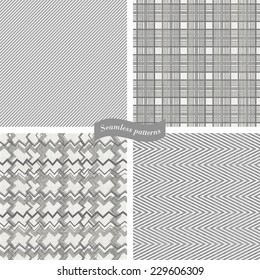 set of seamless tweed patterns on texture background