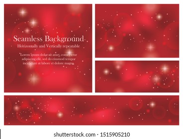 Set of seamless vector abstract backgrounds with lights and halos. Horizontally and vertically repeatable.