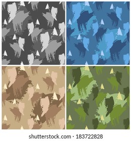 Set of seamless vector camouflage patterns