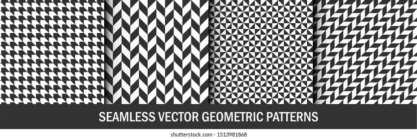 Set of seamless vector classic repeat patterns. Collection of geometric backgrounds for fabric, textile, wrapping, cover, web etc. 10 eps design.