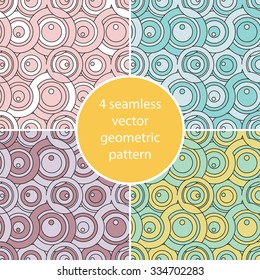 Set of seamless vector geometric pattern