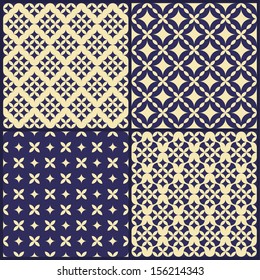 Set of seamless vector geometric patterns