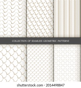 Set of seamless vector geometric patterns.
Templates, backgrounds and wallpapers for your design. Textile ornament. Vector illustration.