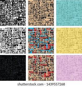 Set of seamless vector geometric textures.
