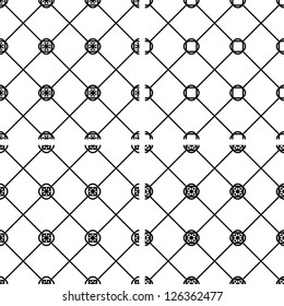  Set seamless vector geometric tile pattern black and white