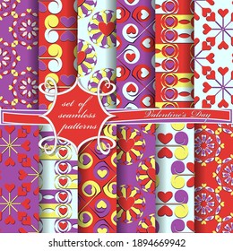Conjunto de ilustraciones vectoriales impecables del Día de San Valentín. Formas decorativas abstractas del corazón