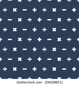 Set of seamless vector mathematics sign and symbols backgrounds for textiles, cards, gift wrapping paper, wallpapers.