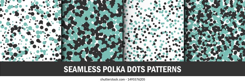 Set of seamless vector multicolor patterns. Transparent effect repeat geometric shapes background. 10 eps design for fabric, textile, cover, wrapping etc. 