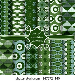 Set of seamless vector paper with abstract shapes and design elements for decoration.