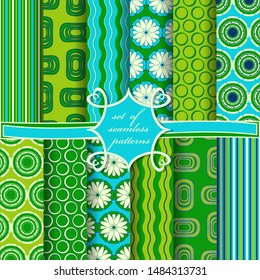 Set of seamless vector paper with abstract circular patterns, and design elements for decoration.