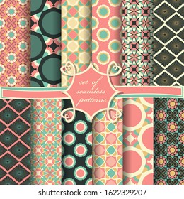 set of seamless vector paper with abstract  geometric shapes and design elements for decoration