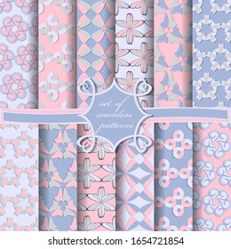 set of seamless vector paper with abstract  geometric shapes and design elements for decoration