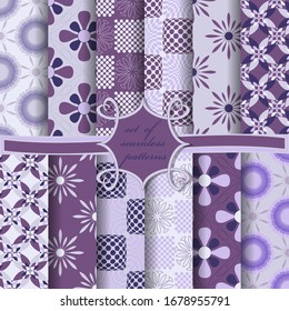 set of seamless vector paper with abstract geometric shapes decorative flowers and design elements for decoration