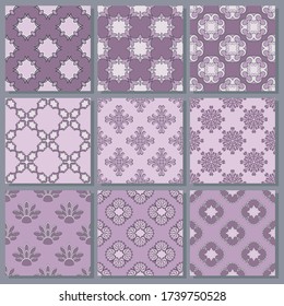 set of seamless vector paper with abstract geometric shapes decorative flowers and design elements for decoration