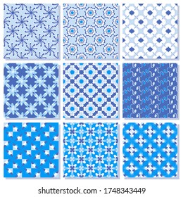 set of seamless vector paper with abstract geometric shapes decorative flowers and design elements for decoration