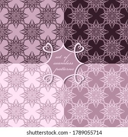 conjunto de papel vectorial sin fisuras con formas geométricas abstractas flores decorativas y elementos de diseño para la decoración