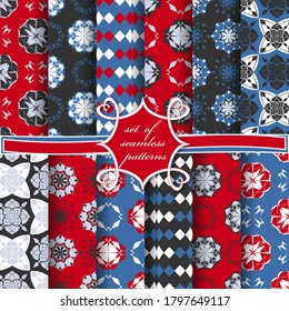 set of seamless vector paper with abstract geometric shapes and design elements for decoration