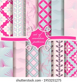 Conjunto de papel vectorial sin fisuras con formas decorativas abstractas. Se puede usar para fondo de pantalla, relleno de imágenes, página web, fondo, superficie.