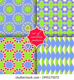 set of seamless vector paper with abstract geometric shapes, circular patterns and design elements for decoration. Can be used for wallpapers, fills images, background, surface