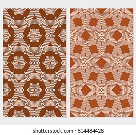 set of seamless vector pattern. floral ornament. interior decoration, wallpaper, presentation, fashion design. brown color