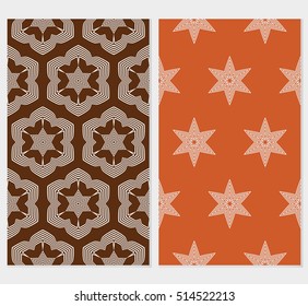 set of seamless vector pattern. floral ornament. interior decoration, wallpaper, presentation, fashion design. brown color