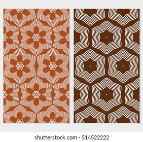 set of seamless vector pattern. floral ornament. interior decoration, wallpaper, presentation, fashion design. brown color